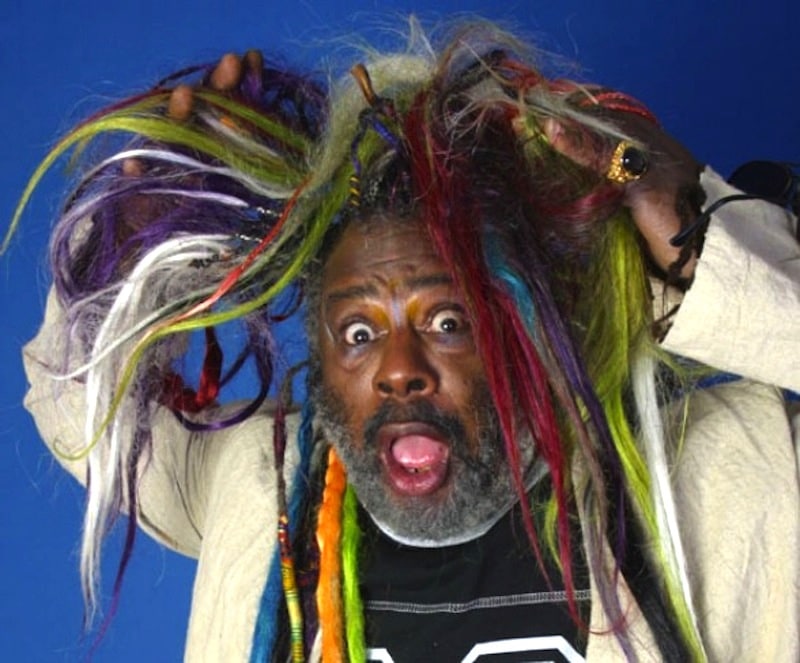 George Clinton grabbing his colored dreads